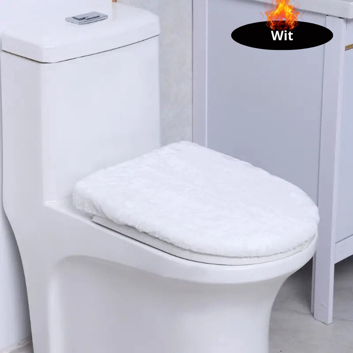 Livano Wasbare Toiletbril Cover - Wc Bril Hoes - Toiletbril - Wc Deksel - Toiletafdekking - Verwarmde Wc Bril - Wit