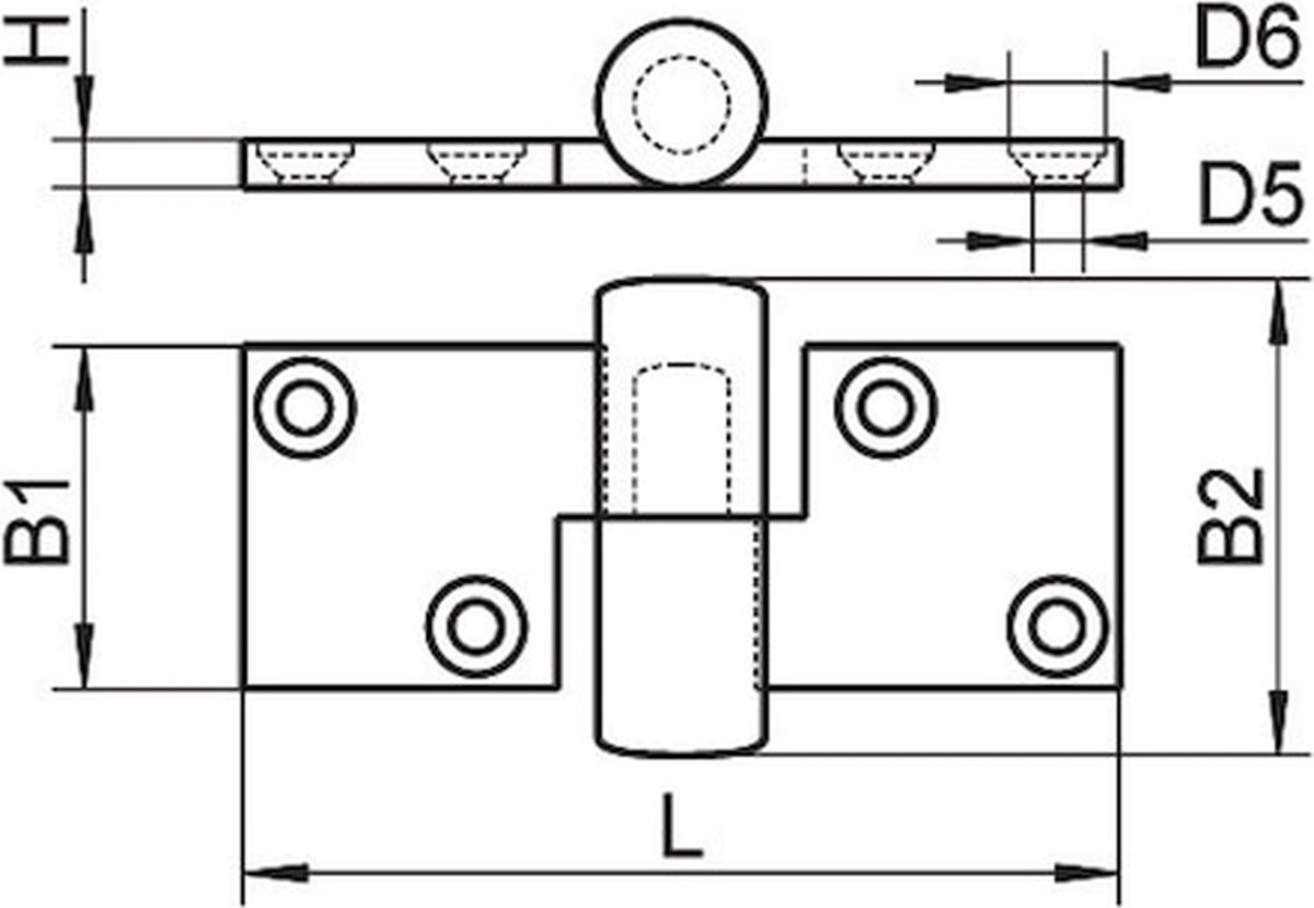 Wurth - Interieurbouw boot - Kapscharnier x 4 st