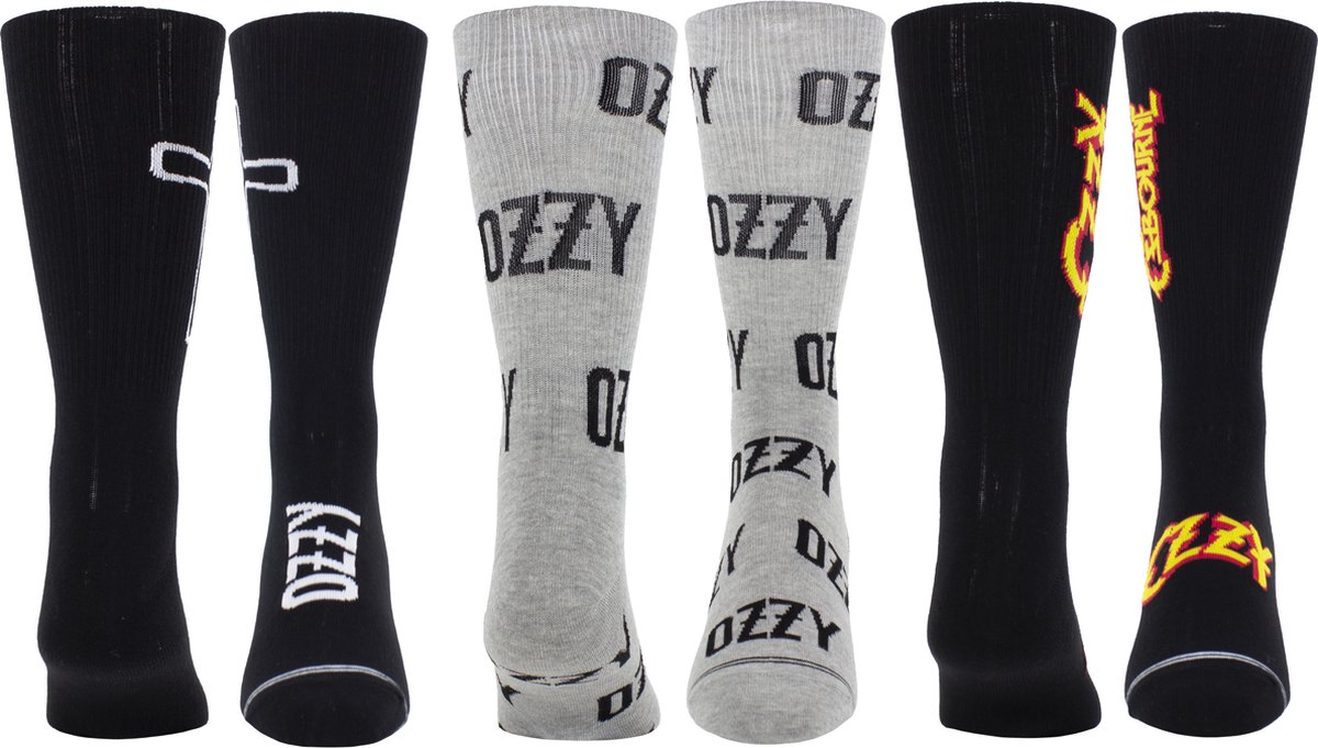 Ozzy Osbourne - Ozzy Osbourne Assorted Crew Socks 3 Pack (one Size - EU 40-46)