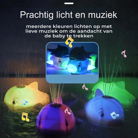 Cliste Mini de groot Badwalvis met Muziek en Lichts - Badspeelgoed - Wit - Lichtjes - Baby Speelgoed - Vis Spuit Water - Badspeeltjes - Voor in bad - Fish Spray Water - bad walvis - Waterspeelgoed - Speelgoed - Fish Bath Toy van Merkloos — afbeelding 5