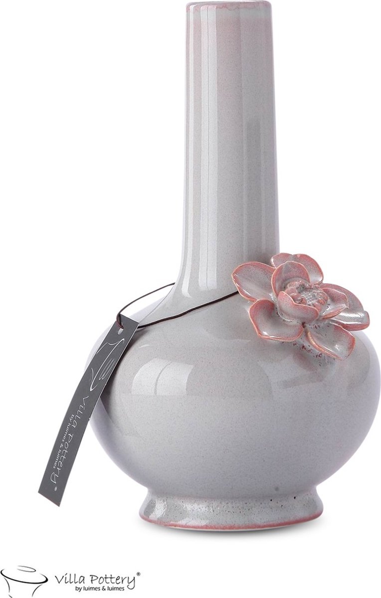 Villa Pottery Roze Grijze Blauwe Vaas Brigitte 10x10x17.2 grijs