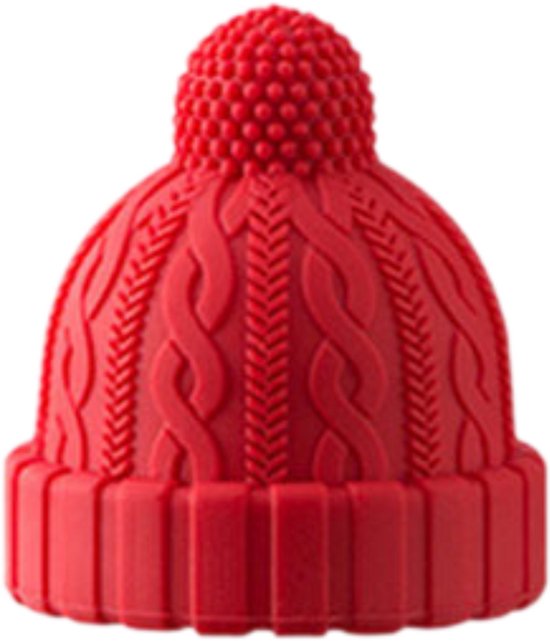 Wijnstopper vorm Beanie - Champagnestop - Wijnstop - Afwasbaar - Rood