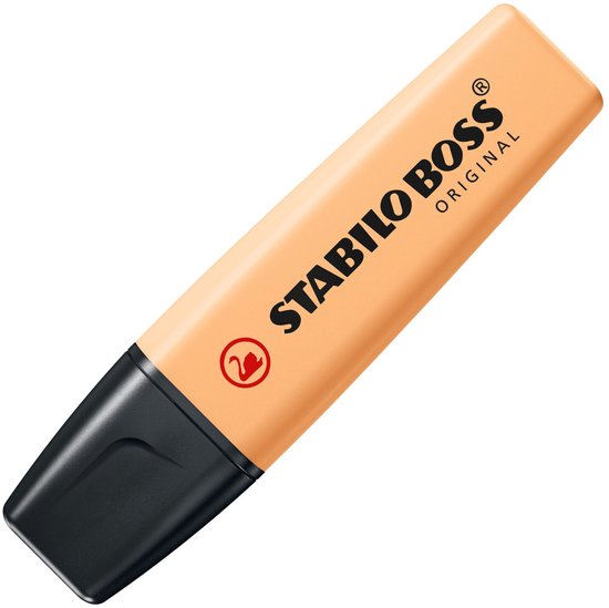 Zachtoranje Stabilo Boss Original markeerstift met zwarte dop.