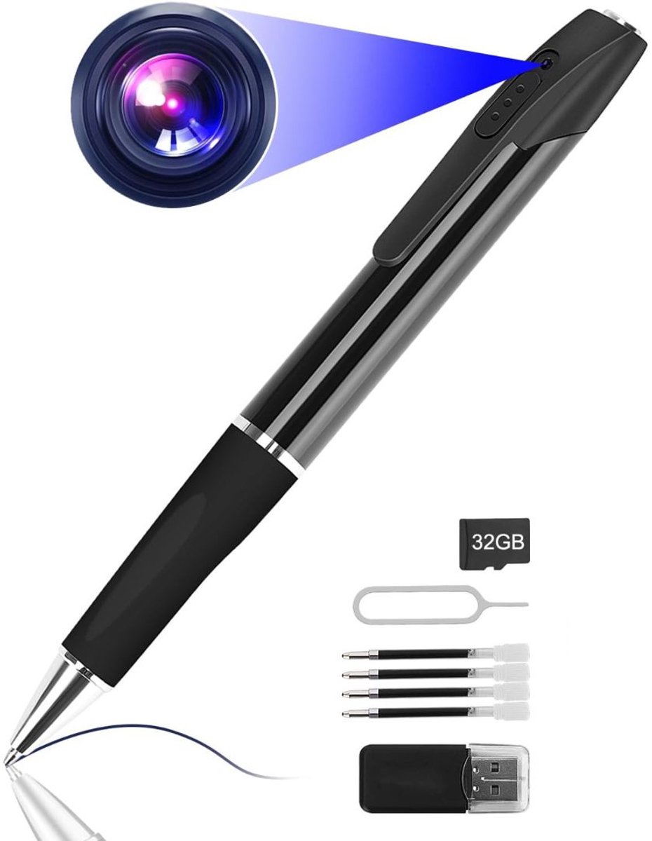 ApexArte® Verborgen Camera - Spy Camera - Spionage - Zwart