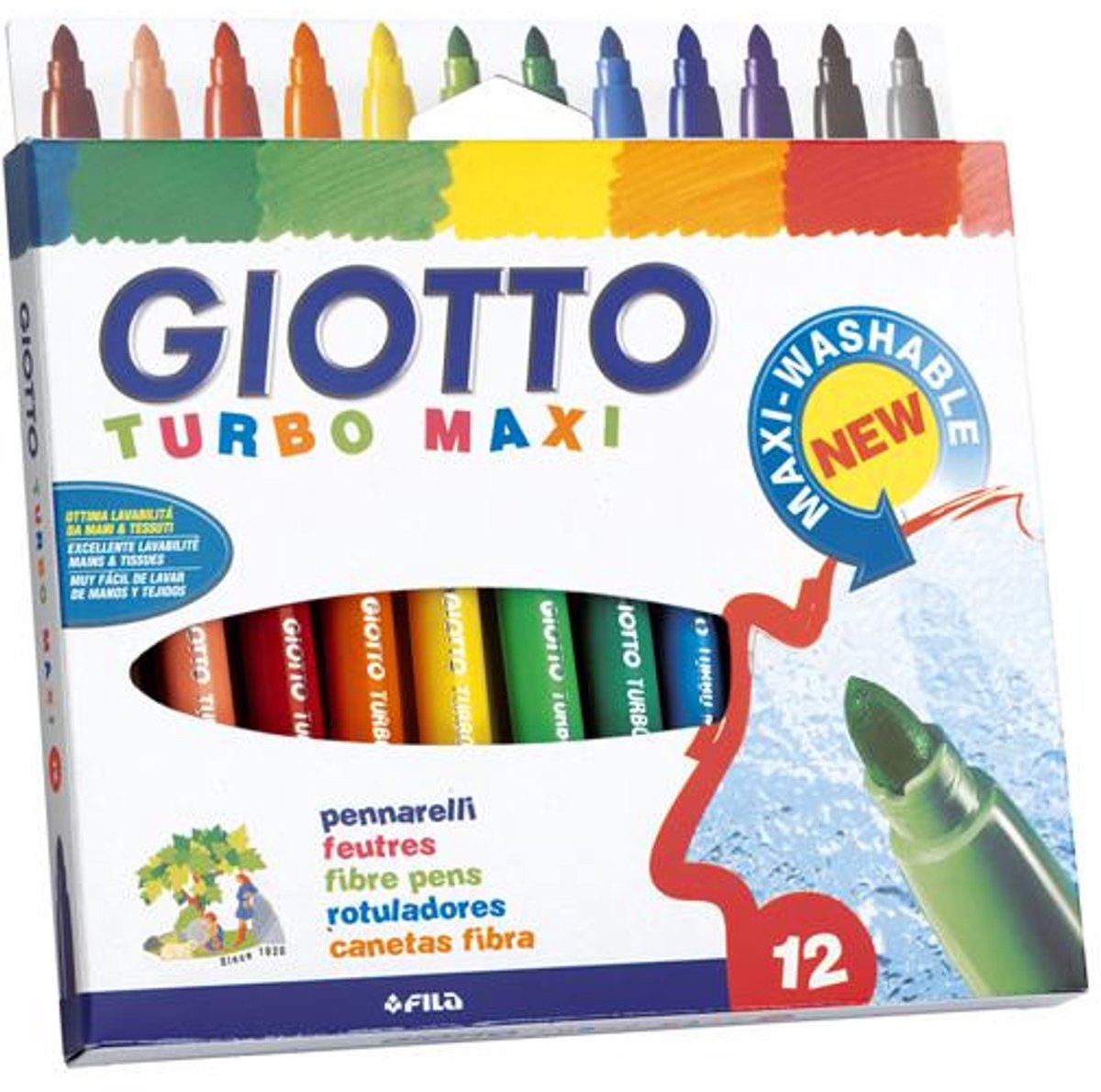 Giotto Turbo Maxi viltstift Zilver 12 stuk(s)
