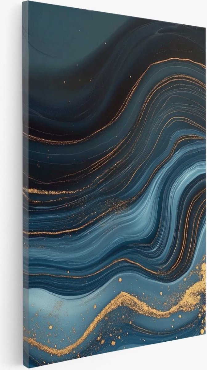 Saammp Canvas Schilderij - Golvend marmer - Abstract - 30x40 - Foto op canvas - Wanddecoratie - Muurdecoratie Woonkamer - Slaapkamer decoratie - Canvas Print Multicolor