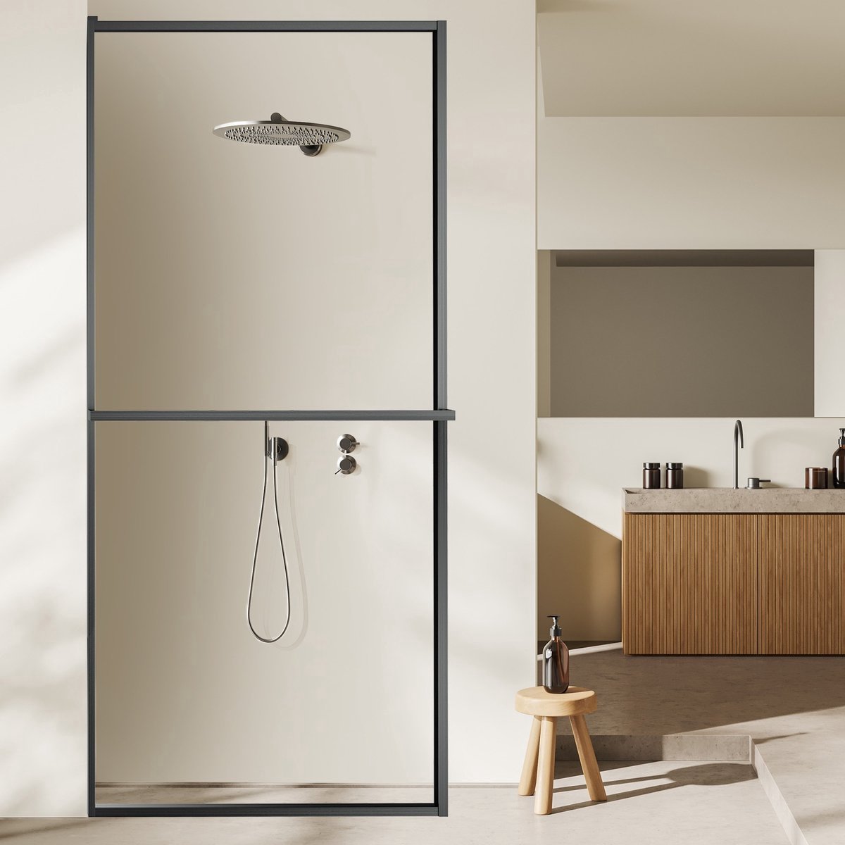 Inloopdouche - Douchewand - Gun Metal Grijs - Metaal - Nano Coating - Gehard Veiligheidsglas Krasvrij - 100 x 200 cm