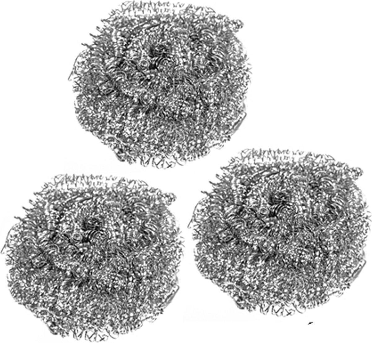 Alessandro Schuursponsjes - RVS - 3x - pannenspons - 45 gram - 6 x 6 x 3 cm