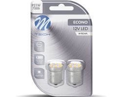 BA15S - 1156 - autolamp set - wit | R5W - R10W - P21W - 7506 - 2x 9-SMD LED | 12V DC