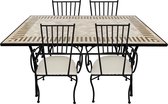 AXI Leonie 5-delige Mozaïek Bistroset Toscaanse Stijl - Metalen frame met keramische tegel – Tuin set 4 stoelen en tafel