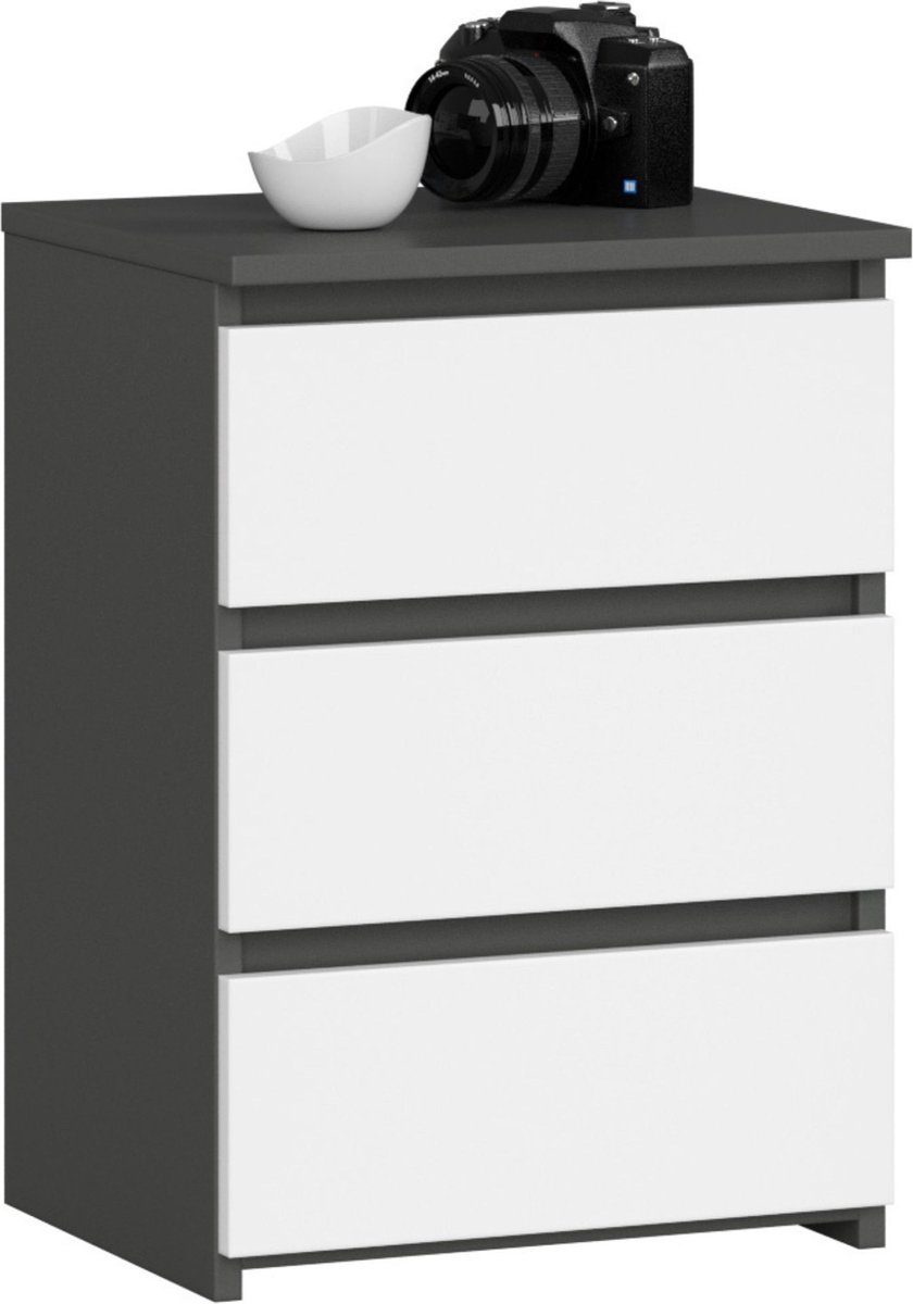 Sonoma Eiken Nachtkastje met 2 Lades - 40x40x35 cm, Mat Afwerking