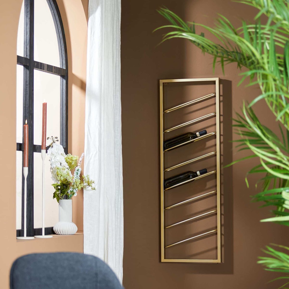 Light & Living Wijnrek Amore - Lichtgoud - 8 Flessen - Metaal - Voor aan de Muur – 8 Flessen – Modern — cadeau in Wonen & Interieur - foto 2