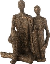 J-Line figurine Couple Assis Câlin - polyrésine - marron/or
