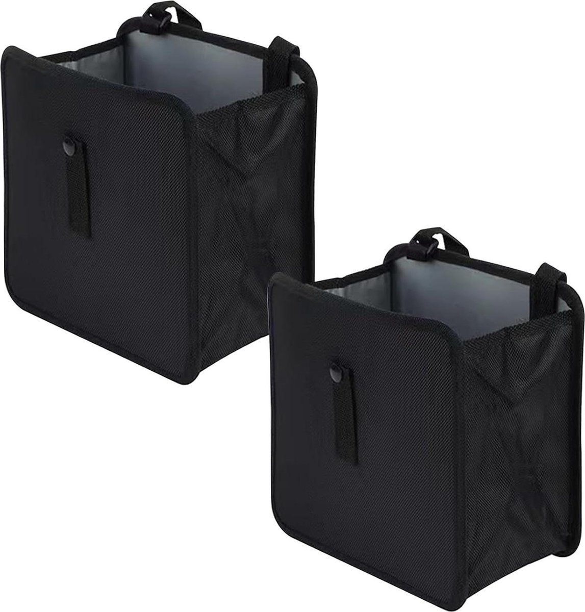 Image of 2 Pieces Waterproof Oxford Cloth Car Bin Organiser Hanging Bag for Car Truck SUV (28 x 28 x 14 cm Black)