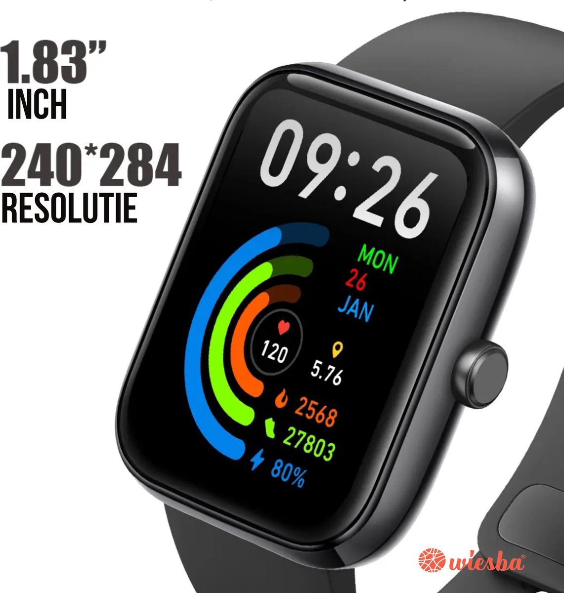 Wiesba Smart WBS25 Pro - Sporthorloge met Hartslagmeter - afbeelding 2