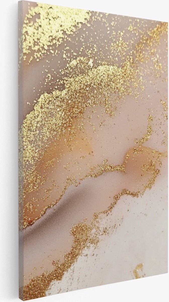 Saammp Canvas Schilderij - Marmer - Pastel - Abstract kunstwerk - 50x70 - Foto op canvas - Wanddecoratie - Muurdecoratie Woonkamer - Slaapkamer decoratie - Canvas Print Multicolor