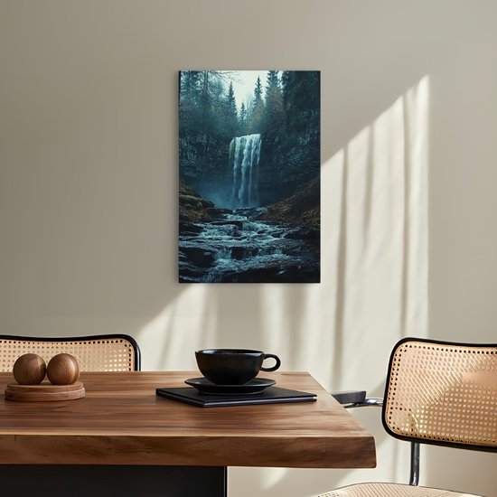 Saammp Canvas Schilderij - Natuur - Zwart-Witte bomen - landschap - 30x45 - Foto op canvas - Wanddecoratie - Muurdecoratie Woonkamer - Slaapkamer decoratie - Canvas Print