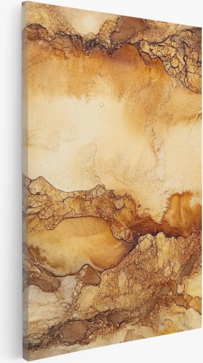 Saammp Canvas Schilderij - Roest gekleurd marmer - Abstract - 80x120 - Foto op canvas - Wanddecoratie - Muurdecoratie Woonkamer - Slaapkamer decoratie - Canvas Print Multicolor