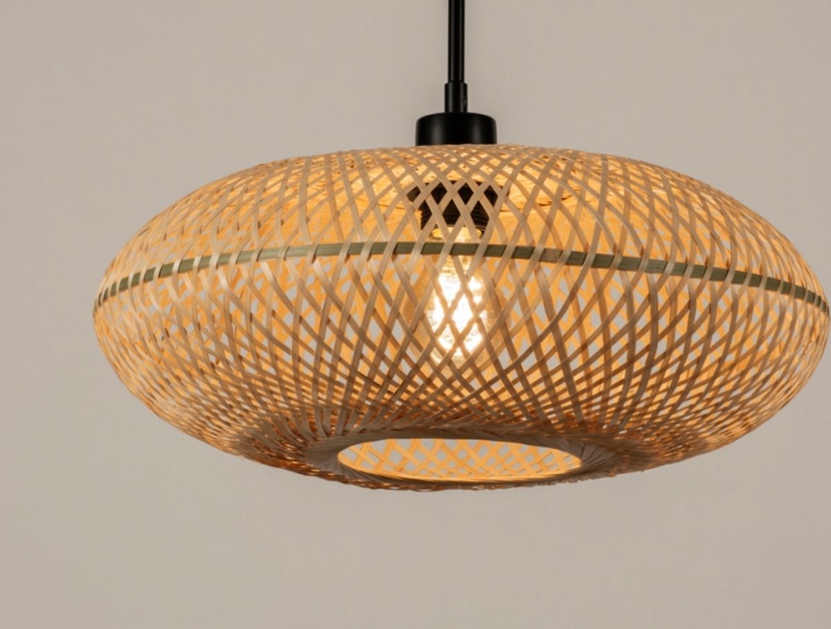 Lumidora Hanglamp 31216 - BAMBOO - E27 - Bruin - Naturel - Metaal - ⌀ 40 cm