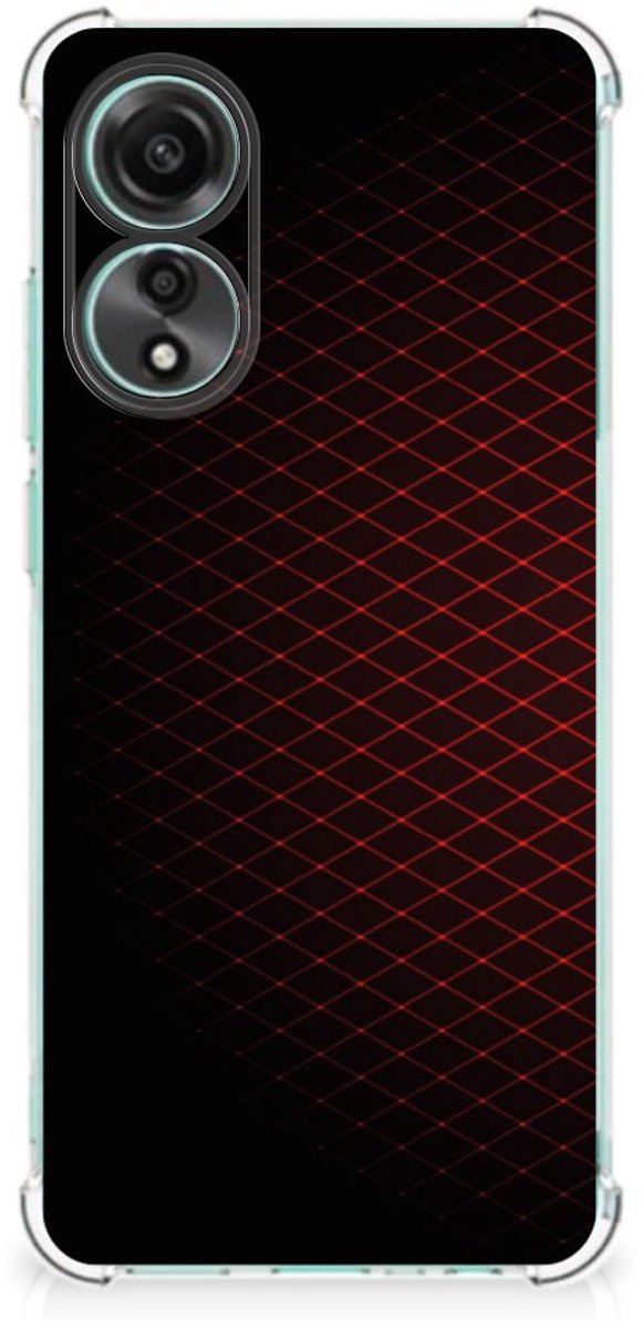 OPPO A78 4G Doorzichtige Silicone Hoesje Geruit Rood