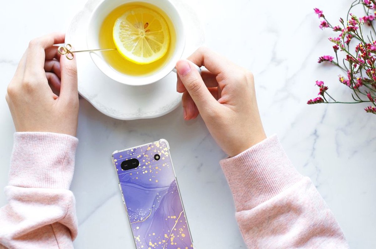 Back Cover voor Google Pixel 6A Watercolor Paars
