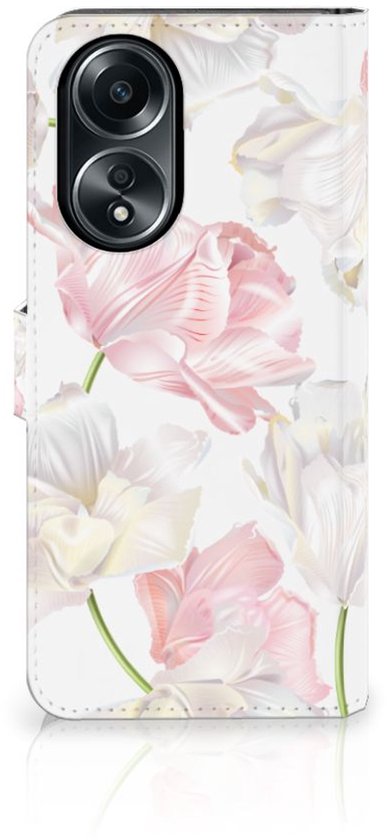 Coque Téléphone OPPO A58 4G PU Premium Housse pour Belles Fleurs Cadeau d'anniversaire Petite Amie