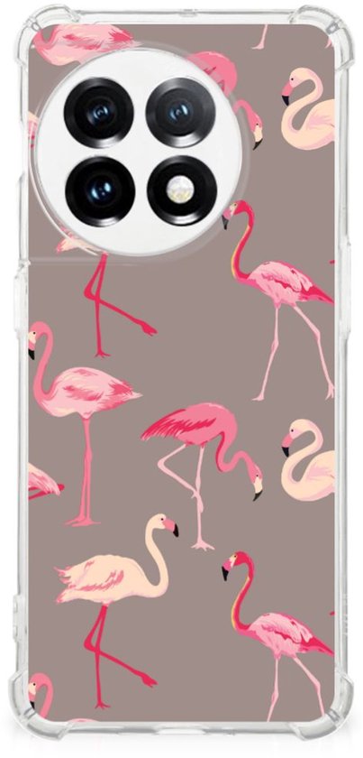 Coque avec naam OnePlus 11 Coque de téléphone avec bord transparent Flamingo