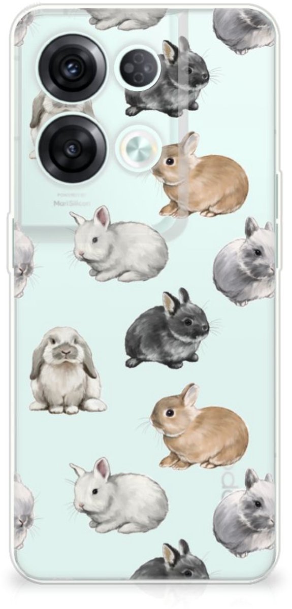 TPU Hoesje voor OPPO Reno8 Pro Konijntjes