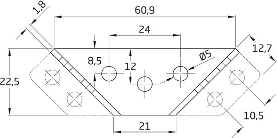 AMIG 3D Hoekverbinder - Set van 4 Stuks - Versterkingshoek voor Plaatmateriaal - Driehoekige Vorm - Verzinkt Staal