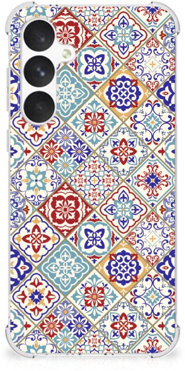 Back Cover voor Samsung Galaxy A55 Anti-Shock Hoesje Tiles Color