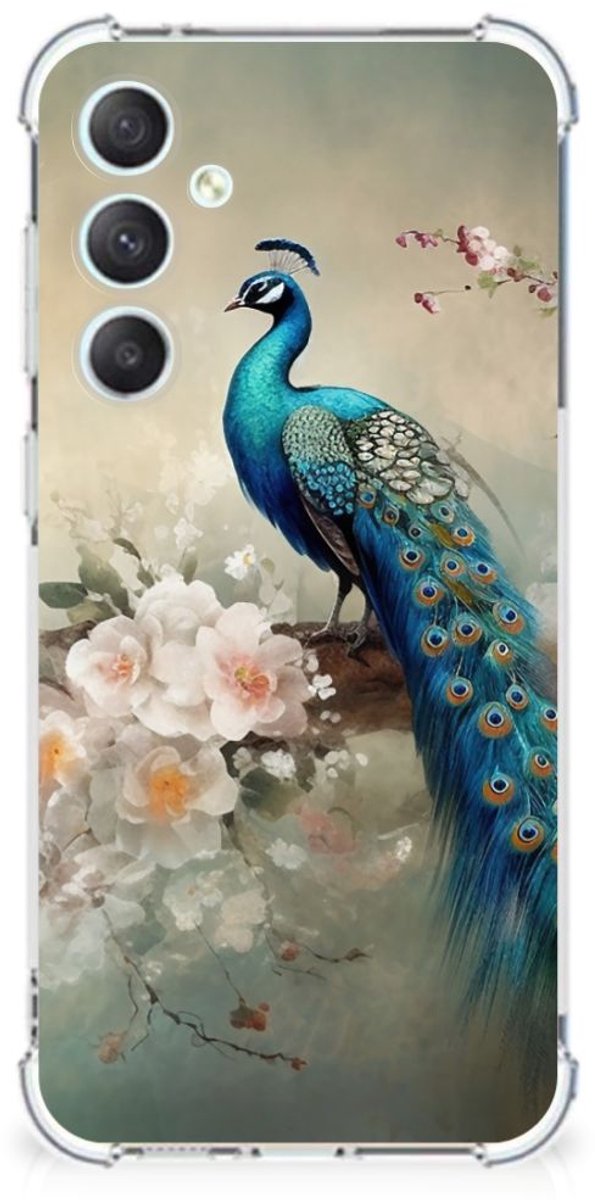 Case Anti-shock voor Samsung Galaxy S23 FE Vintage Pauwen