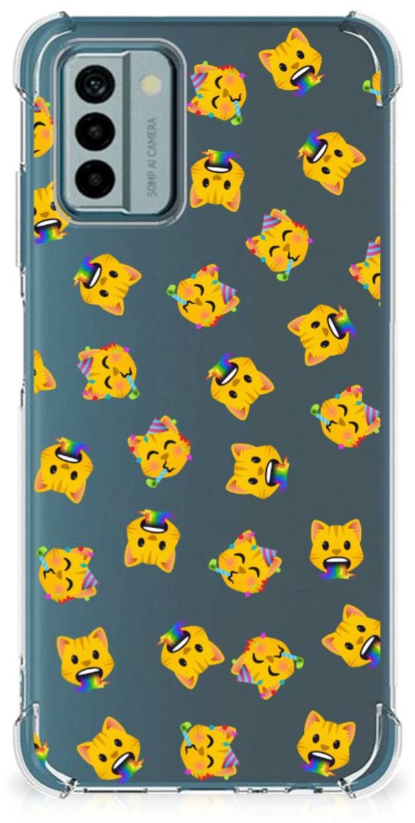 Doorzichtige Silicone Hoesje voor Nokia G22 Katten Emojis