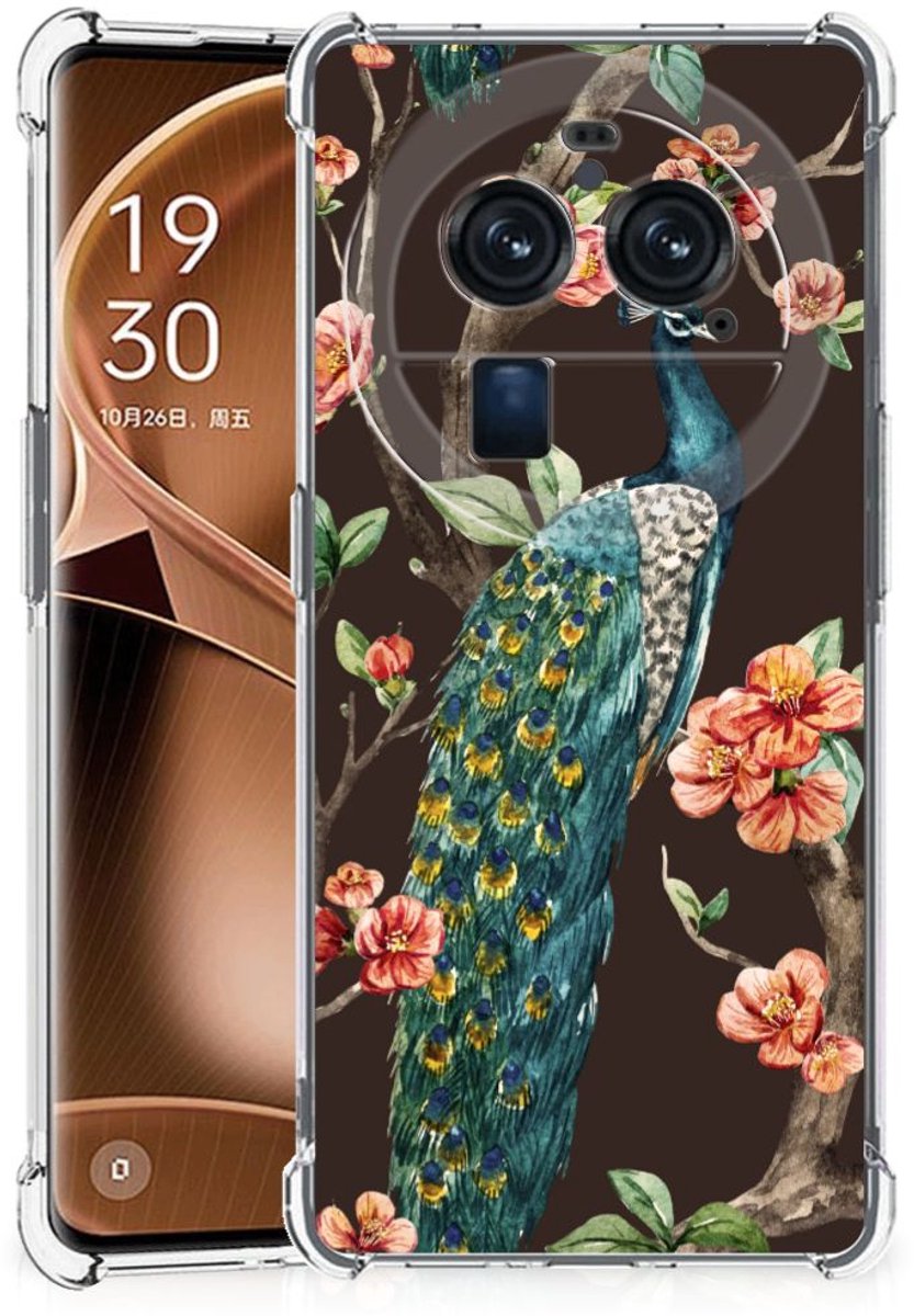 OPPO Find X6 Pro Case Anti-shock Pauw met Bloemen