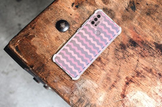 Motorola Moto G30 | G20 | G10 Doorzichtige Silicone Hoesje Waves Roze