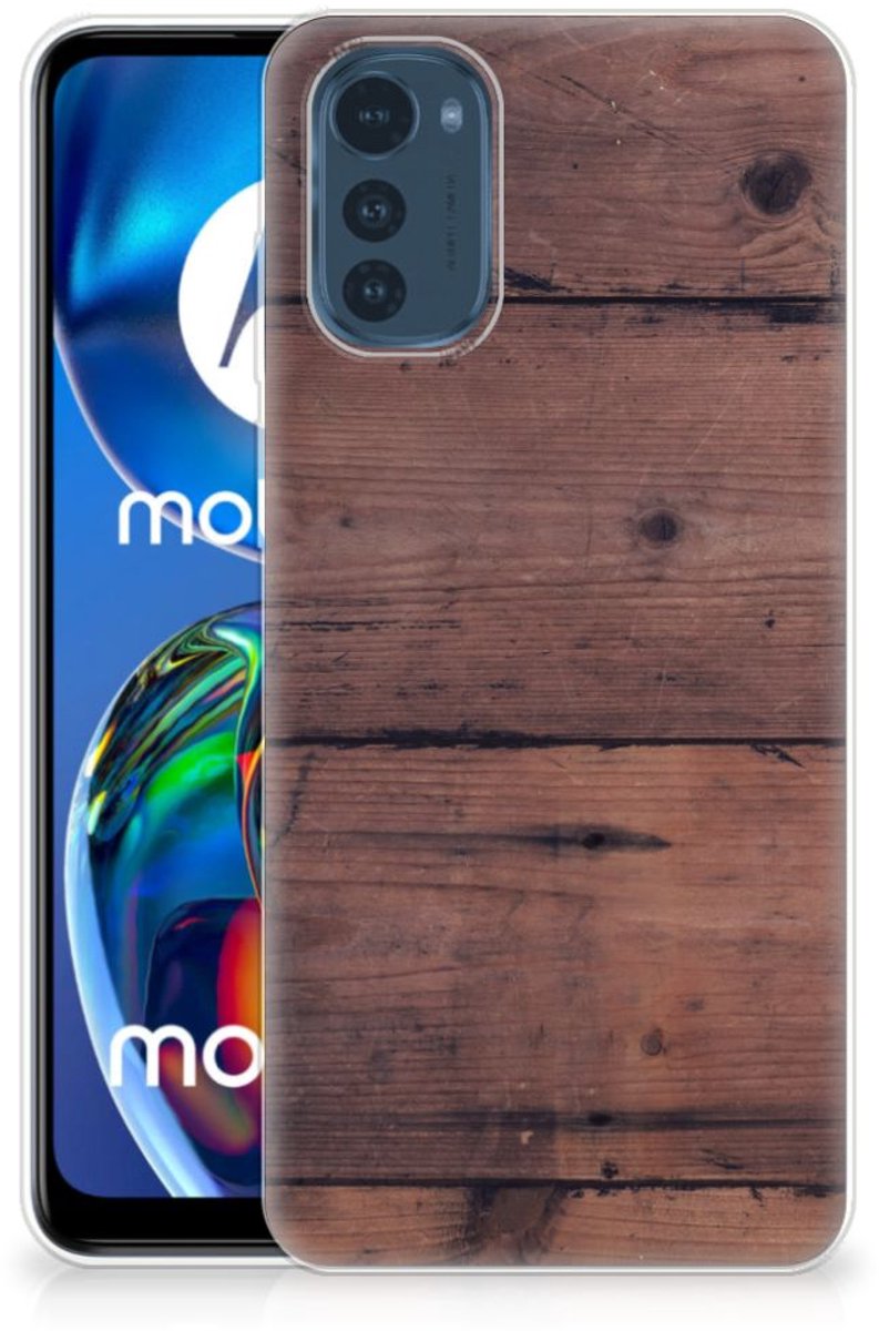Motorola Moto E32/E32s Bumper Hoesje Old Wood