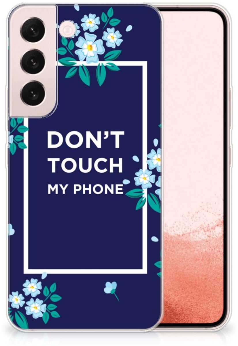 Samsung Galaxy S22 Silicone-hoesje Flowers Blue DTMP