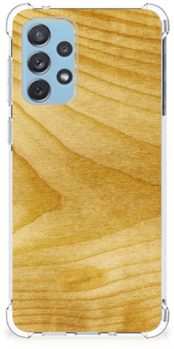 Samsung Galaxy A73 Stevig Telefoonhoesje Licht Hout