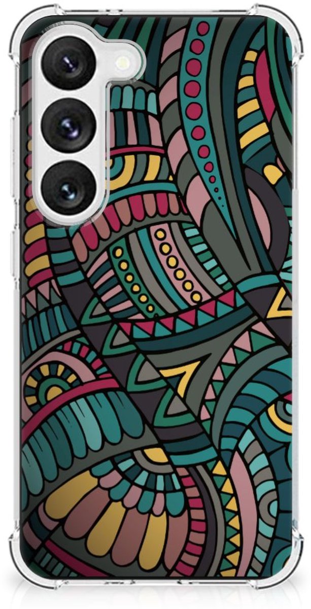 Samsung Galaxy S23 Doorzichtige Silicone Hoesje Aztec