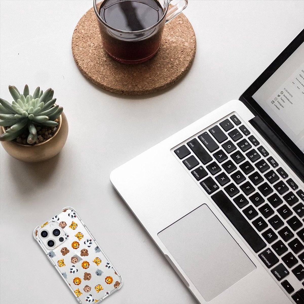 Doorzichtige Silicone Hoesje voor Apple iPhone 13 Pro Dieren Emojis