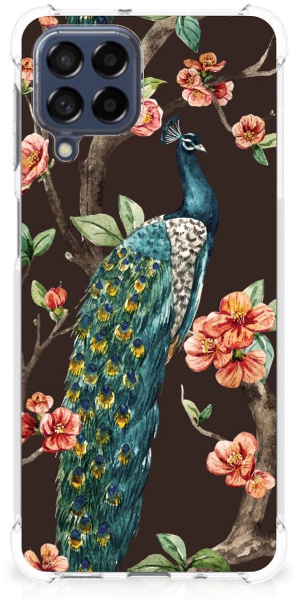 Samsung Galaxy M53 Case Anti-shock Pauw met Bloemen