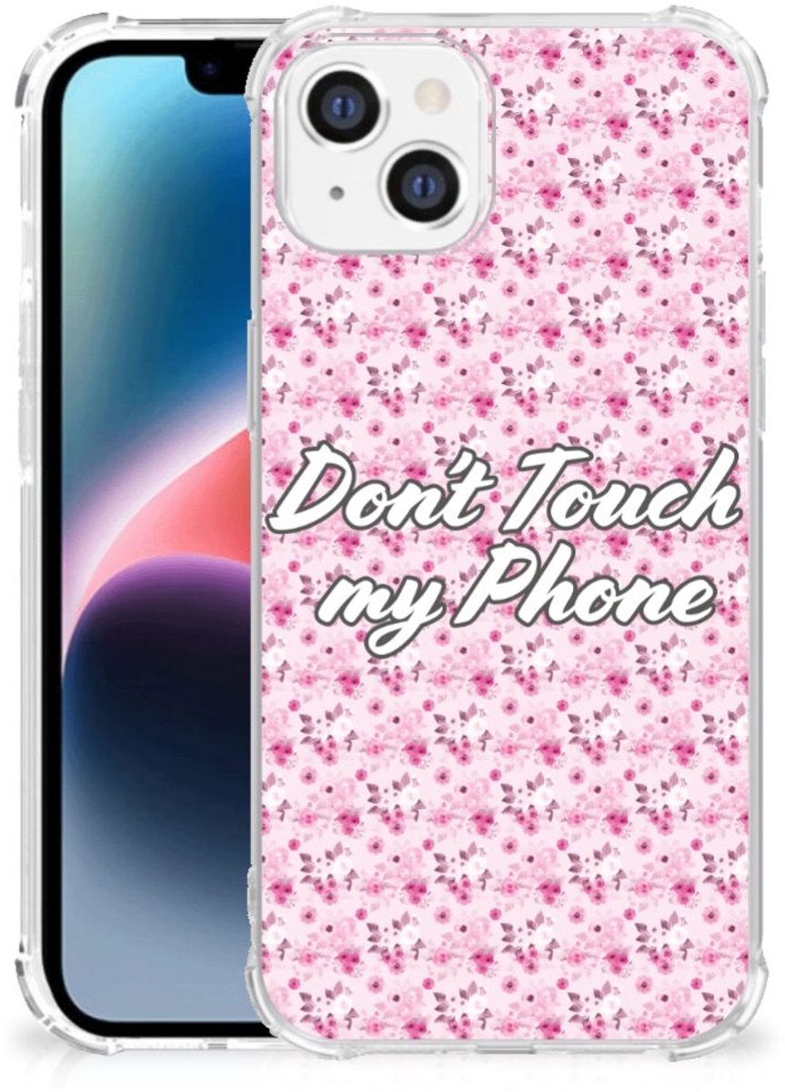 Apple iPhone 14 Plus Anti Shock Case Flowers Pink DTMP