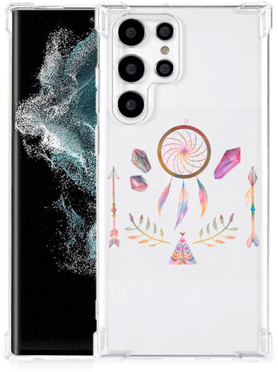Samsung Galaxy S22 Ultra Stevig Bumper Hoesje Boho Dreamcatcher