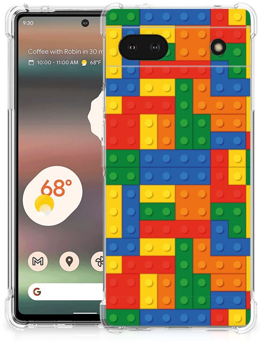 Google Pixel 6A Doorzichtige Silicone Hoesje Blokken