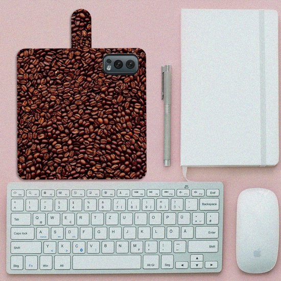 PU Premium Housse pour OnePlus Nord 2 5G Portefeuille Grains De Café