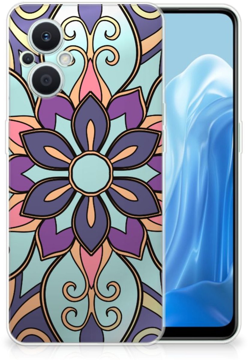 OPPO Reno8 Lite TPU Case Purple Flower