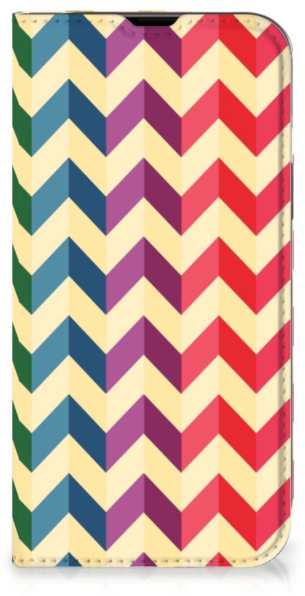 iPhone 14 Hoesje met Magneet Zigzag Multi Color
