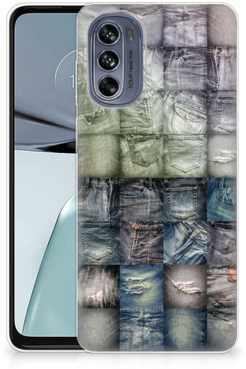Silicone Back Cover Motorola Moto G62 5G Spijkerbroeken