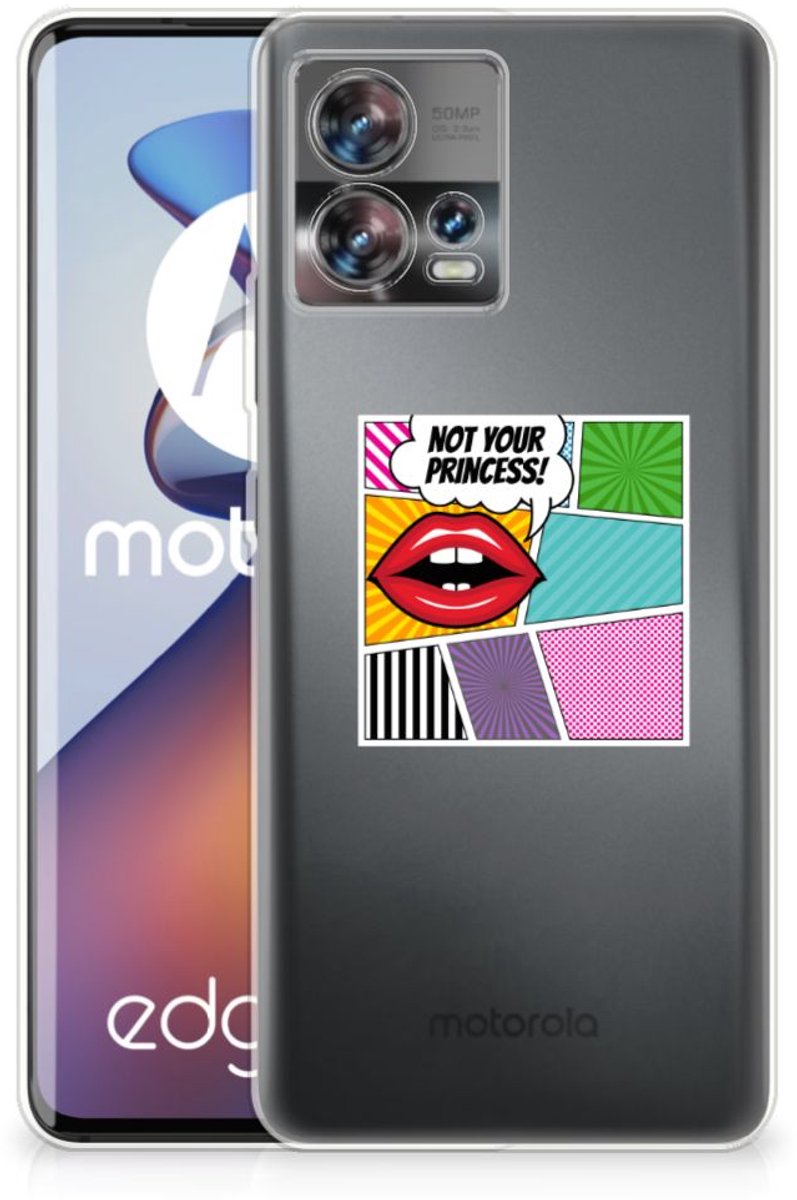 Back Cover voor Motorola Edge 30 Fusion Silicone Back Cover Popart Princess