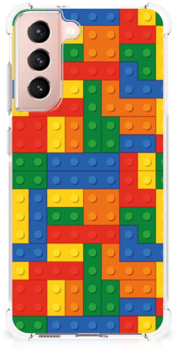 Samsung Galaxy S21 FE Doorzichtige Silicone Hoesje Blokken