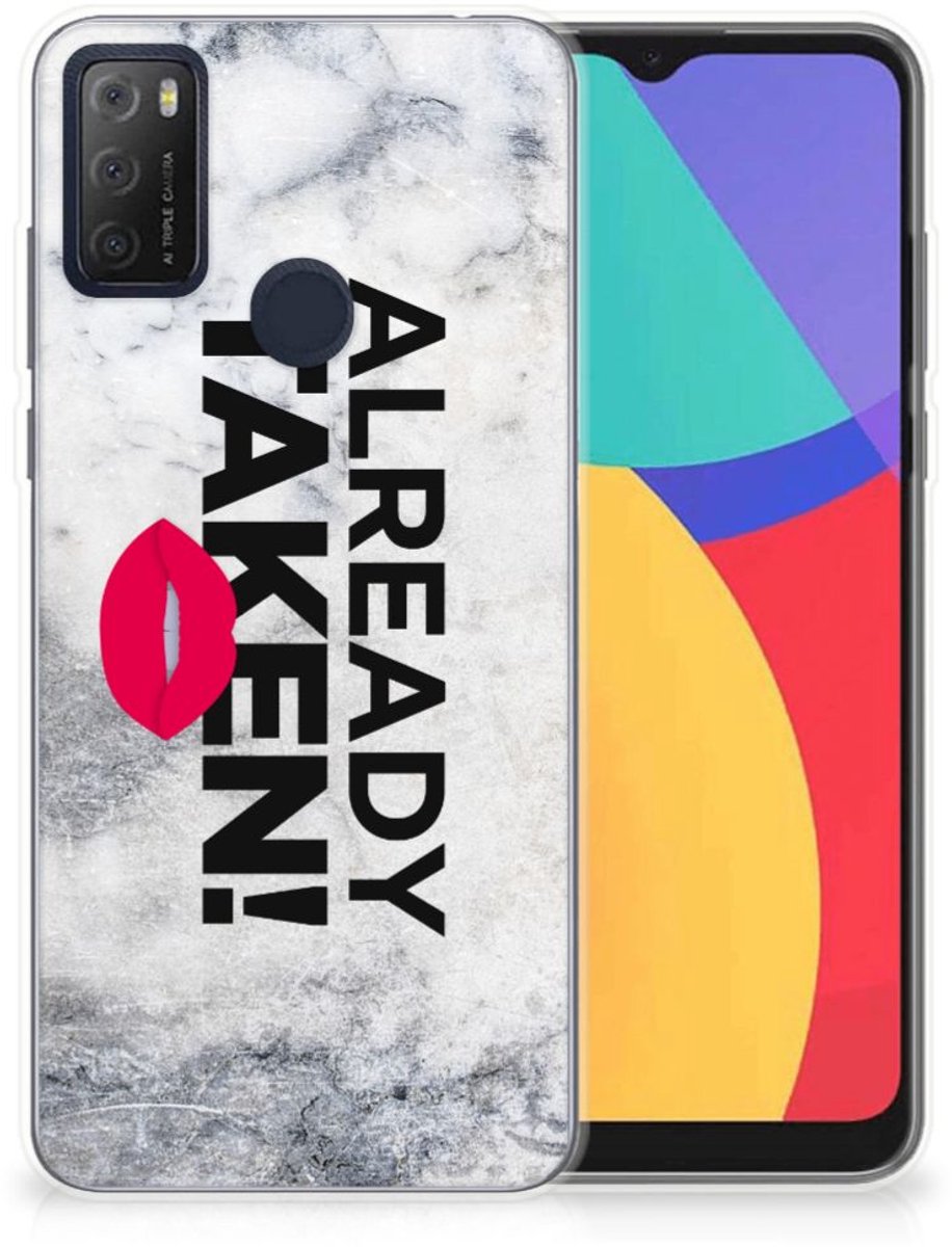 Alcatel 1S (2021) Siliconen hoesje met naam Already Taken White